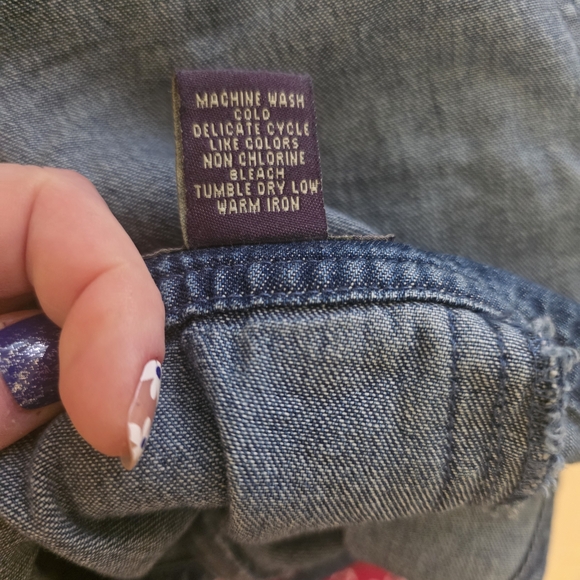 Vintage Agapo Denim Overalls – Bandana Trim – Women’s L – Western Cottagecore - Picture 8 of 8